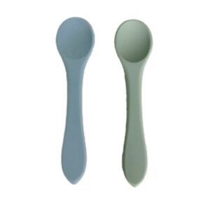 Set alimentación | Verde y Celeste | Bowl, babero, cucharas, vaso - Imagen 5