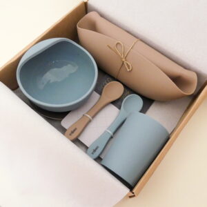 Set alimentación | Celeste | Bowl, babero, cucharas, vaso - Imagen 4