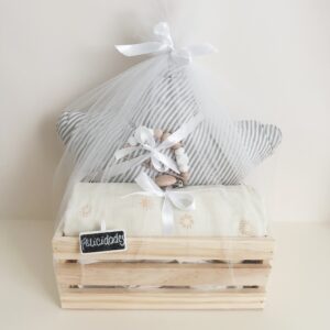 Pack T4 | Beige | Almohadón, rebozo, portachupetes