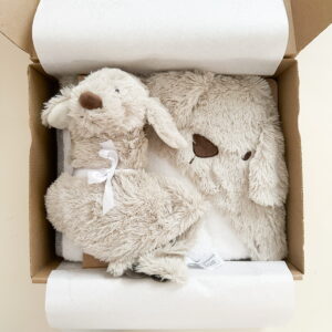 Box G10 | Gris | Toalla y trapito de apego